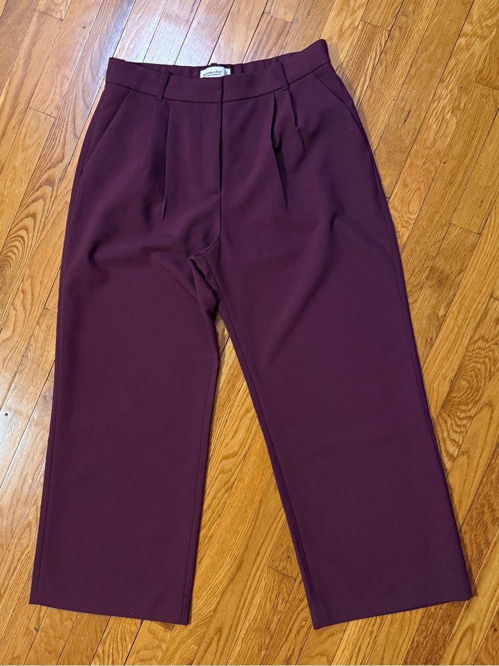 Abercrombie & Fitch Sloan Wide-Leg Maroon Trousers